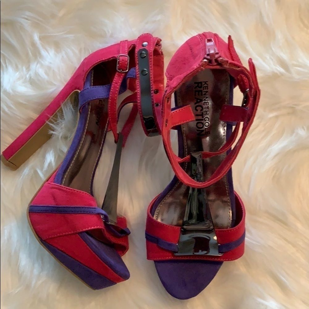 Kenneth Cole Reaction stacked Heels Sz 6.5